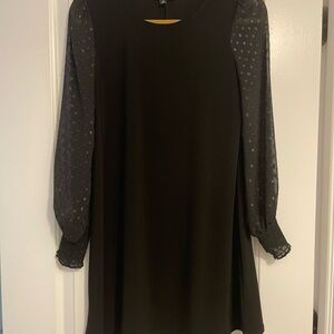 Elegant Black Dress with Sheer Sleeves